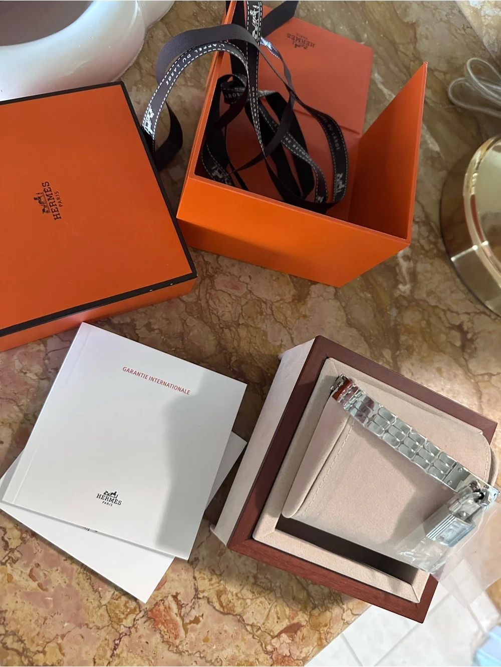 Hermes Kelly watch Silver Stainless Steel Women's Bracelet Watch